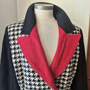 Double Breasted Houndstooth Coat